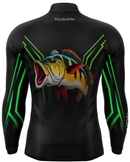 Camisa de Pesca Verde Predador com Proteção UV50+