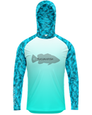 Camisa de Pesca TucunaFish Blue Hunter com Capuz e Proteção UV50+