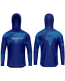 Camisa de Pesca TucunaFish Mundo Azul com Capuz e Proteção UV50+