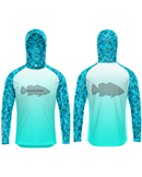 Camisa de Pesca TucunaFish Blue Hunter com Capuz e Proteção UV50+