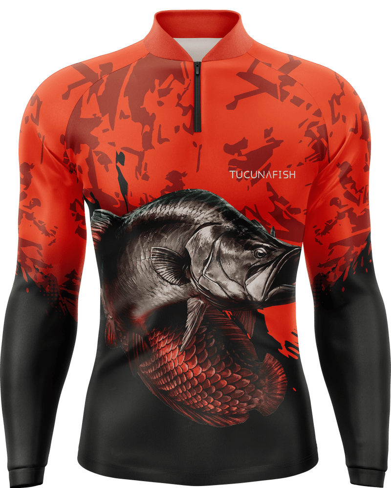 Camisa de Pesca TucunaFish Escama de Fogo com Proteção UV50+