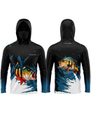 Camisa de Pesca TucunaFish Ataque Tucuna com Capuz+Bandana e Proteção UV50+
