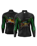 Camisa de Pesca Verde Predador com Proteção UV50+