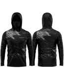Camisa de Pesca TucunaFish Camuflagem Noturna com Capuz+Bandana e Proteção UV50+