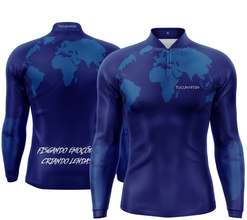 Camisa de Pesca Mundo Azul com Proteção UV50+