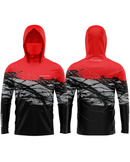 Camisa de Pesca TucunaFish Red Strike com Capuz+Bandana e Proteção UV50+