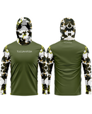 Camisa de Pesca TucunaFish Sniper Verde com Capuz+Bandana e Proteção UV50+