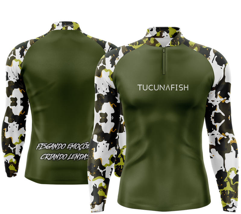 Camisa de Pesca Sniper Verde com Proteção UV50+