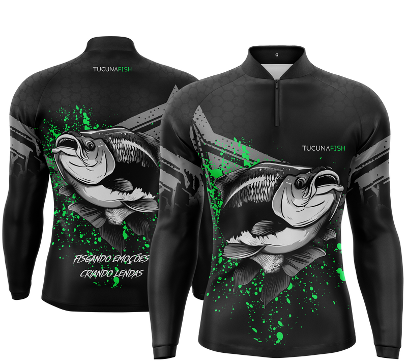Camisa de Pesca TucunaFish Sombra Verde com Proteção UV50+