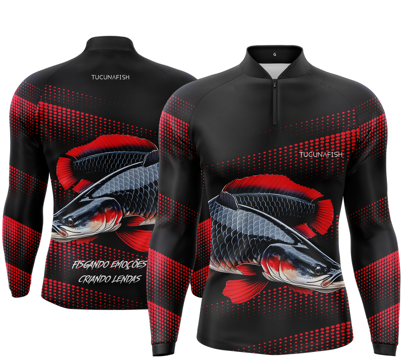 Camisa de Pesca TucunaFish Gigante da Amazônia com Proteção UV50+
