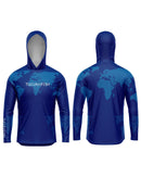 Camisa de Pesca TucunaFish Mundo Azul com Capuz e Proteção UV50+