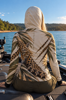 Camisa de Pesca Feminina Felina com Capuz e Proteção UV50+