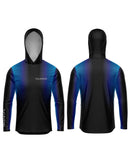 Camisa de Pesca TucunaFish Prisma Azul com Capuz e Proteção UV50+