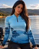Camisa de Pesca Feminina Paraíso Azul com Proteção UV50+
