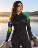 Camisa de Pesca Feminina Brasil com Proteção UV50+