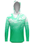 Camisa de Pesca TucunaFish Onda Verde com Capuz e Proteção UV50+