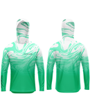 Camisa de Pesca TucunaFish Onda Verde com Capuz e Proteção UV50+