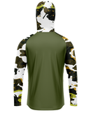 Camisa de Pesca TucunaFish Sniper Verde com Capuz e Proteção UV50+