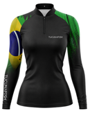 Camisa de Pesca Feminina Brasil com Proteção UV50+